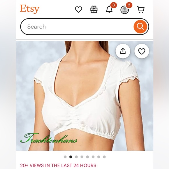 NWT Dirndl Blouse for Oktoberfest. EU size 32 and 34 available - Picture 8 of 11